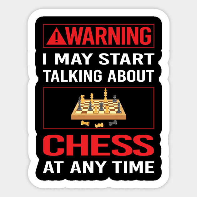 Red Warning Chess Sticker by Happy Life